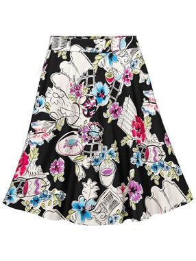 Valerie Stevens Petite Floral A-Line Silk Skirt Size 14P